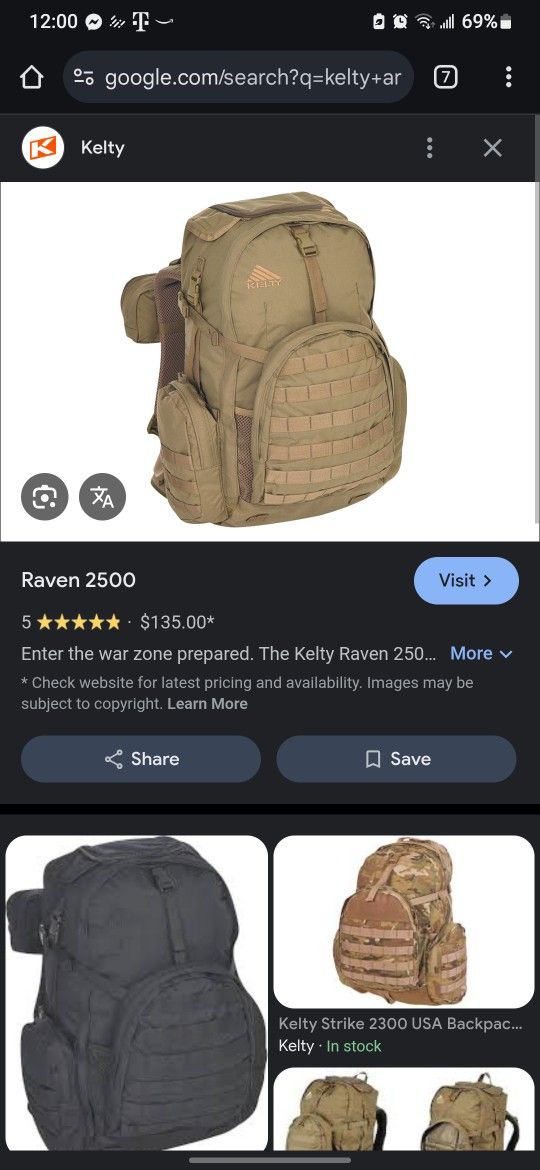 Bag Kelty Tactical Raven 2500 Backpack Kelty Raven 2500 Kelty