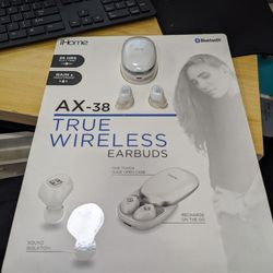 IHOME AX-38 True Wireless Earbuds with Charging Travel Case (WHITE)