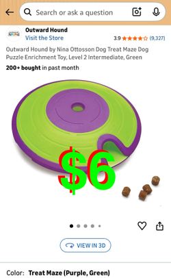 Nina Ottosson Dog Treat Maze Dog Puzzle Enrichment Toy, Level 2 Intermediate, Green