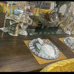 78 Inches Vinyl Dining Table With 5 Chairs 