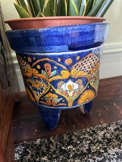 🔥 Hand-Painted Talavera Pottery Set (3 Pieces) – Vibrant Mexican Decor 🔥