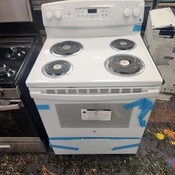 Ge 30 Inch Freestanding Electric Heating Coil Range White 