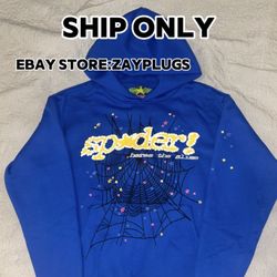 Blue/Yellow Sp5der Hoodie