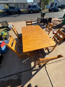Southwestern style wood Dining Table with 6 chairs
