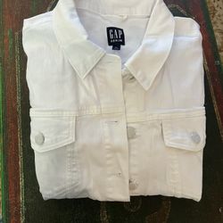 Women’s New Gap jean Jacket- White (size xxl)
