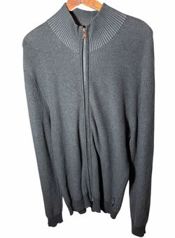 Calvin Klein Mens Zip Up Sweater XL 100% Cotton Clean