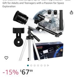 RherGrac Beginner-Friendly 70mm Astronomical Telescope with 300mm Focal Length, Up to 150X Magnification - Ideal Gift for Adults and Teenagers with a 