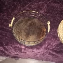 2 Baskets 1 Wicker One metal