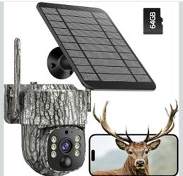 Trail Camera 4G LTE Cellular Live Streaming Solar Camera 2.5k Sim Card Included Auto Tracking Security Camera Wireless Outdoor With Night Vision
