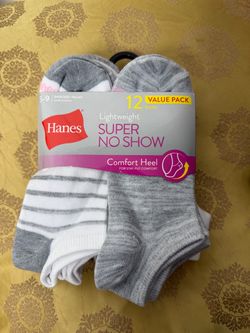 Hanes Super No Show Socks 12-Pair Value Pack