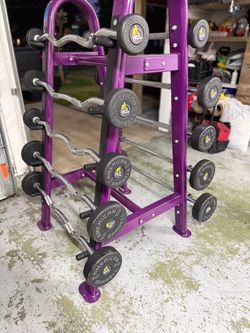 American Barbell Curl Bar Rack Set Purple
