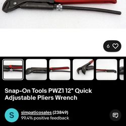 Snap On Quick Adjustment Pliers