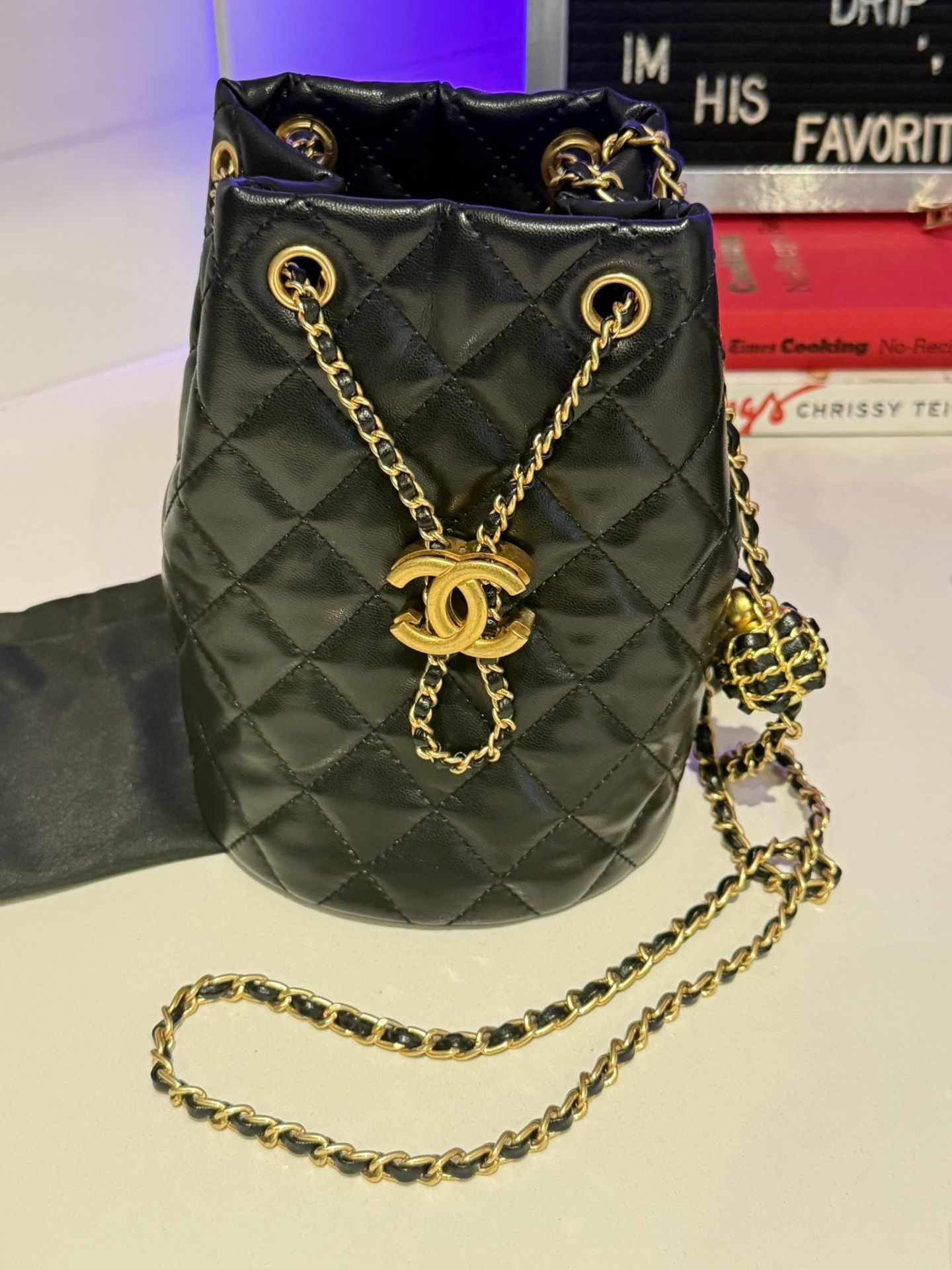 Black/Gold CC Bucket Bag