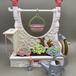 Fisher Price Loving Family Dollhouse Furniture Garden Fun Playset Home Decor Flowers Hanging Basket