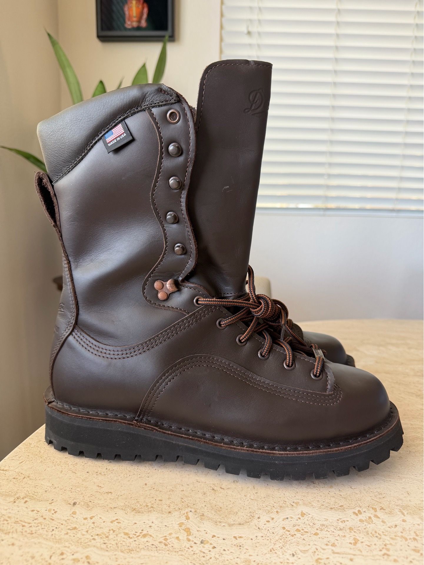 DANNER TROPHY 10" BROWN 600G INSULATED MADE IN USA BOOTS 40000 SZ 9.5 EE ๐บ๐ธ
