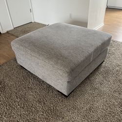 Gray Oversized Accent Ottoman 