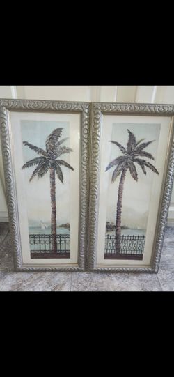 Framed Palm Tree Artwork