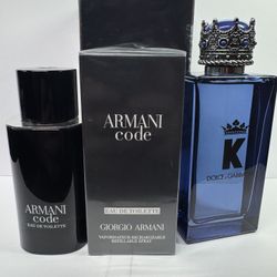 D&G K EDP & Armani Code Bundle - Brand New Sealed - Italian Classics