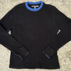 Old Navy Men’s Size M Black Crew Neck Cozy Long Sleeve Knit Shirt Vietnam