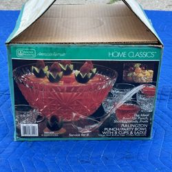 Punch and Party Bowl With 8 Cups 