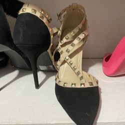 Elegant Black Studded Heel