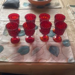 Red glass 4 Oz goblets