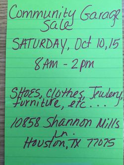 Community Garage Sale