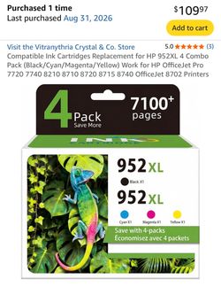 HP 952XL Compatible Ink Cartridges 4-Pack