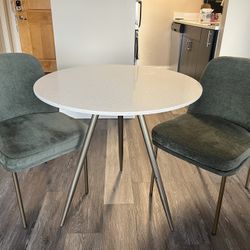 West Elm Wren Luna White Quartz Bistro Table