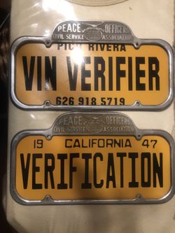 VIN verification California Licensed & Bonded