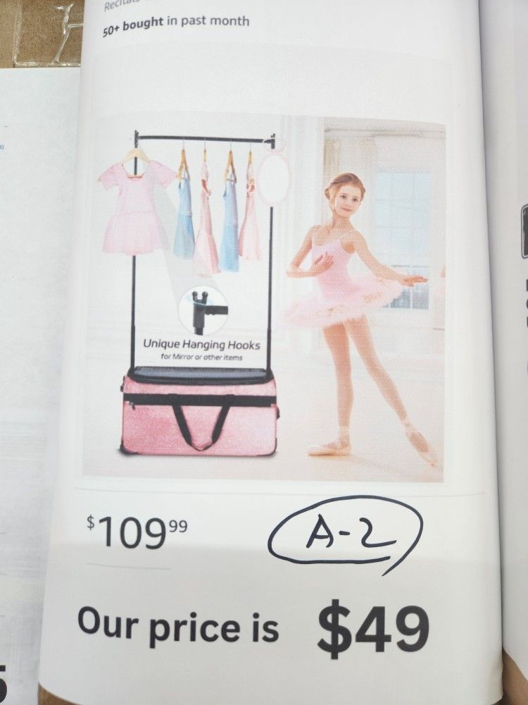 Dance Bag with Garment Rack, OMIDEL 29" Rolling Dance Competition Duffle Bag with Garment Rack & Silent Wheels, Collapsible Dance Suitcase for Dance C
