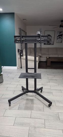 Rolling TV Floor Stand with Mount and Shelf
