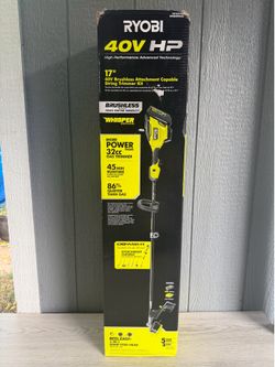 RYOBI 40V HP Brushless Whisper Series 17 in. Cordless Attachment Capable String Trimmer Kit