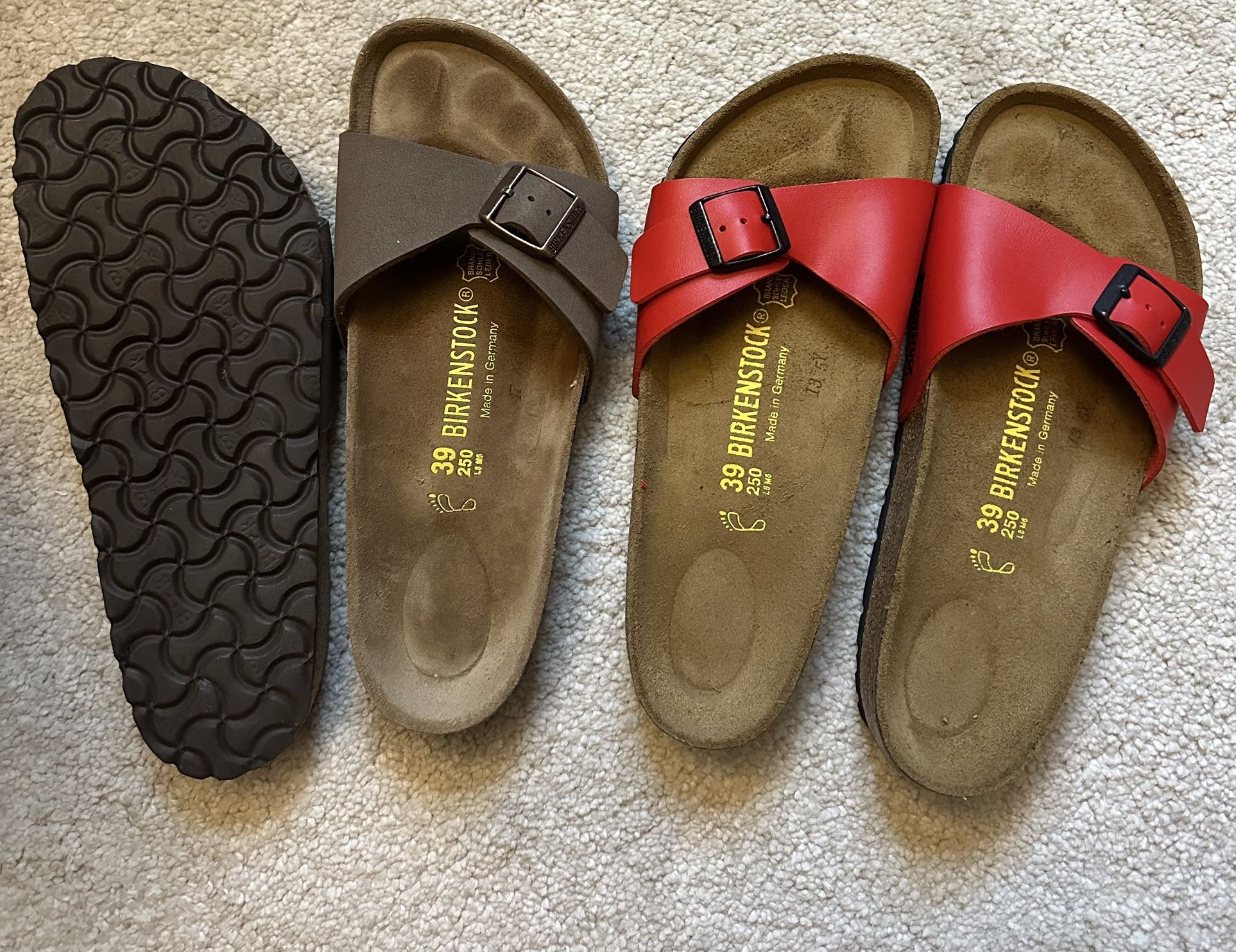 2 Pair Birkenstock Like New - Size 39