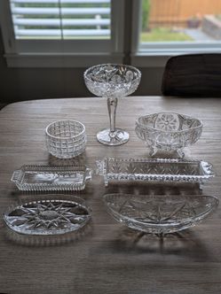 Cut Crystal Glassware Collection – 7 Pieces