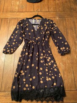 Purple dress yellow Polkadot light sequence extra small
