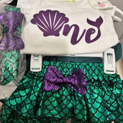 Mermaid 1st Birthday Outfit 