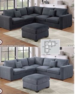 Sectional with ottoman set