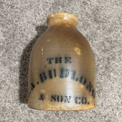 Antique J A Budlong And Son Stoneware Jug Collection Decor