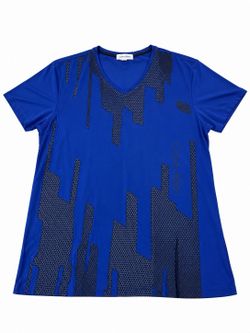 Calvin Klein Men’s Blue Black Graphic V-Neck T-Shirt