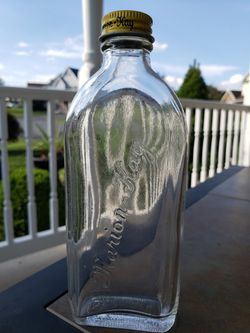 Marion Kay Glass Flavor Bottle Brownstown Indiana 4.5"tall Vintage