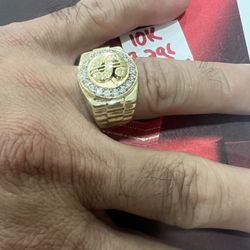 10K Solid Gold Ring For Wedding 9.7Gr Size 11.5