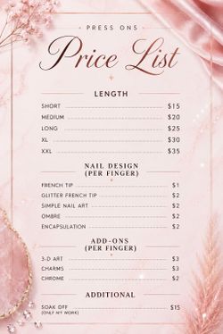 Press on nails ( I put the price at $15 bcs the nails are $15 and more and are on the first picture)