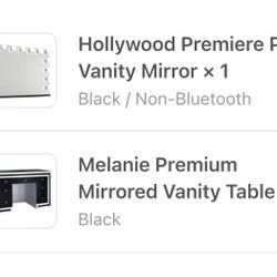 Black Vanity W/ LED Lighted Mirror 