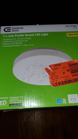 Commercial Electric Low Profile 7 in. White 60-Watt Equivalent Round Integrated LED Flush Mount Bright White