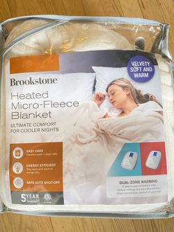 Brookstone King Heated Micro-Fleece Bed Mattress Blanket
