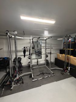 Complete Home Gym – Smith Machine, Power Rack, Cable Crossover & 45 lb Barbell + 200 lbs of Weights