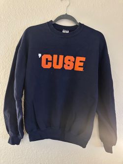 Jerzees Syracuse CUSE Navy Orange Crewneck Sweatshirt Medium