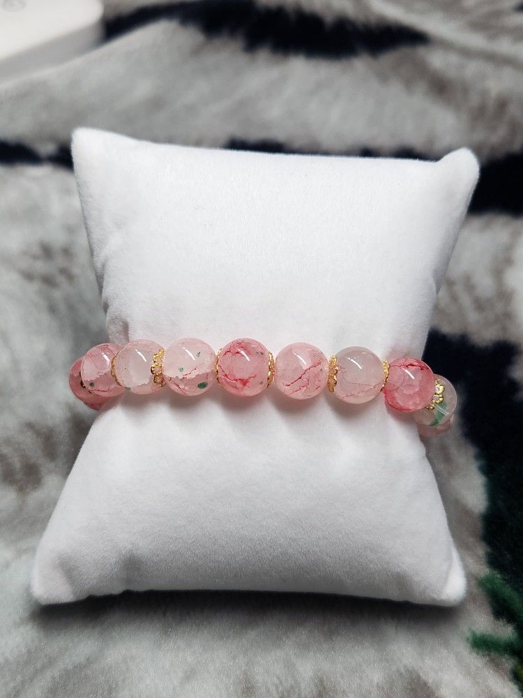 Crackled Glass Beaded Bracelet