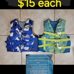 Youth Kids Life Vest 50-90 Lbs for $15 Each 